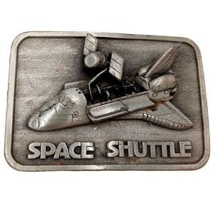 Space Shuttle Belt Buckle Vintage 1980 Astronaut Travel Rocket Ship Technology